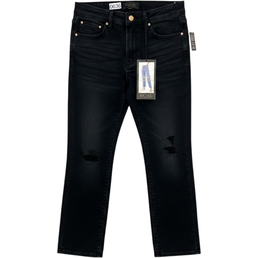 Rachel Rachel Roy Kindness Mid-Rise Girlfriend Jeans Black Distressed 4/27 NEW